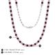 5 - Gracelyn 2.70 mm Round Diamond and Rhodolite Garnet Adjustable Tennis Necklace 