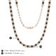 5 - Gracelyn 2.70 mm Round Diamond and Smoky Quartz Adjustable Tennis Necklace 