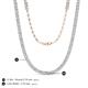 5 - Gracelyn 2.70 mm Round Lab Grown Diamond and Aquamarine Adjustable Tennis Necklace 