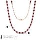 5 - Gracelyn 2.70 mm Round Lab Grown Diamond and Rhodolite Garnet Adjustable Tennis Necklace 