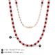 5 - Gracelyn 2.70 mm Round Lab Grown Diamond and Ruby Adjustable Tennis Necklace 