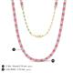 5 - Gracelyn 2.70 mm Round Lab Grown Diamond and Pink Sapphire Adjustable Tennis Necklace 
