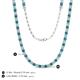 5 - Gracelyn 2.70 mm Round Lab Grown Diamond and London Blue Topaz Adjustable Tennis Necklace 