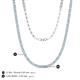 5 - Gracelyn 2.20 mm Round Diamond and Aquamarine Adjustable Tennis Necklace 