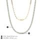 5 - Gracelyn 2.20 mm Round Diamond and Aquamarine Adjustable Tennis Necklace 