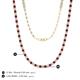 5 - Gracelyn 2.20 mm Round Diamond and Rhodolite Garnet Adjustable Tennis Necklace 