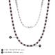 5 - Gracelyn 2.20 mm Round Diamond and Red Garnet Adjustable Tennis Necklace 