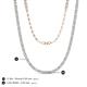 5 - Gracelyn 2.20 mm Round Lab Grown Diamond and Aquamarine Adjustable Tennis Necklace 