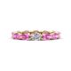1 - Madison 5x3 mm Oval Diamond and Pink Sapphire Eternity Band 