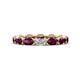 1 - Madison 5x3 mm Oval Diamond and Rhodolite Garnet Eternity Band 