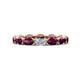 1 - Madison 5x3 mm Oval Diamond and Rhodolite Garnet Eternity Band 