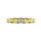 1 - Madison 5x3 mm Oval Diamond and Yellow Sapphire Eternity Band 