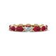 1 - Madison 5x3 mm Oval Diamond and Ruby Eternity Band 