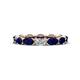 1 - Madison 5x3 mm Oval Diamond and Blue Sapphire Eternity Band 