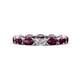 1 - Madison 5x3 mm Oval Diamond and Rhodolite Garnet Eternity Band 
