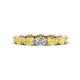 1 - Madison 5x3 mm Oval Diamond and Yellow Sapphire Eternity Band 