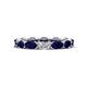 1 - Madison 5x3 mm Oval Lab Grown Diamond and Blue Sapphire Eternity Band 