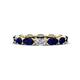 1 - Madison 5x3 mm Oval Lab Grown Diamond and Blue Sapphire Eternity Band 