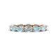 1 - Madison 5x3 mm Oval Lab Grown Diamond and Aquamarine Eternity Band 
