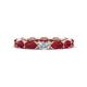 1 - Madison 5x3 mm Oval Lab Grown Diamond and Ruby Eternity Band 