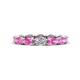 1 - Madison 5x3 mm Oval Lab Grown Diamond and Pink Sapphire Eternity Band 