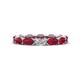 1 - Madison 5x3 mm Oval Lab Grown Diamond and Ruby Eternity Band 