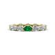 1 - Madison 5x3 mm Oval Diamond and Emerald Eternity Band 