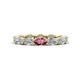 1 - Madison 5x3 mm Oval Diamond and Pink Tourmaline Eternity Band 