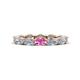 1 - Madison 5x3 mm Oval Lab Grown Diamond and Pink Sapphire Eternity Band 