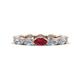 1 - Madison 5x3 mm Oval Lab Grown Diamond and Ruby Eternity Band 