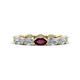 1 - Madison 5x3 mm Oval Lab Grown Diamond and Rhodolite Garnet Eternity Band 