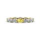 1 - Madison 5x3 mm Oval Lab Grown Diamond and Yellow Sapphire Eternity Band 