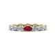 1 - Madison 5x3 mm Oval Lab Grown Diamond and Ruby Eternity Band 