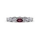 1 - Madison 5x3 mm Oval Lab Grown Diamond and Rhodolite Garnet Eternity Band 