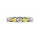 1 - Madison 5x3 mm Oval Diamond and Yellow Sapphire Eternity Band 