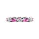 1 - Madison 5x3 mm Oval Diamond and Pink Sapphire Eternity Band 