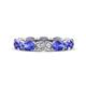 1 - Madison 6x4 mm Oval Diamond and Tanzanite Eternity Band 
