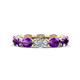 1 - Madison 6x4 mm Oval Diamond and Amethyst Eternity Band 