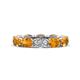 1 - Madison 6x4 mm Oval Diamond and Citrine Eternity Band 