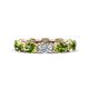 1 - Madison 6x4 mm Oval Diamond and Peridot Eternity Band 