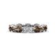1 - Madison 6x4 mm Oval Diamond and Smoky Quartz Eternity Band 