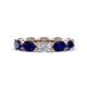 1 - Madison 6x4 mm Oval Diamond and Blue Sapphire Eternity Band 