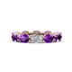 1 - Madison 6x4 mm Oval Diamond and Amethyst Eternity Band 