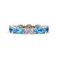 1 - Madison 6x4 mm Oval Diamond and Blue Topaz Eternity Band 