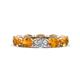 1 - Madison 6x4 mm Oval Diamond and Citrine Eternity Band 