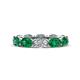 1 - Madison 6x4 mm Oval Diamond and Emerald Eternity Band 