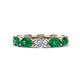 1 - Madison 6x4 mm Oval Diamond and Emerald Eternity Band 