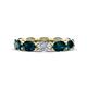 1 - Madison 6x4 mm Oval Diamond and London Blue Topaz Eternity Band 