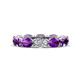 1 - Madison 6x4 mm Oval Diamond and Amethyst Eternity Band 