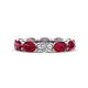 1 - Madison 6x4 mm Oval Diamond and Ruby Eternity Band 